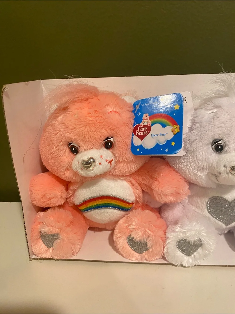 Care Bears Plush Set - Peach, White & Blue Trio
